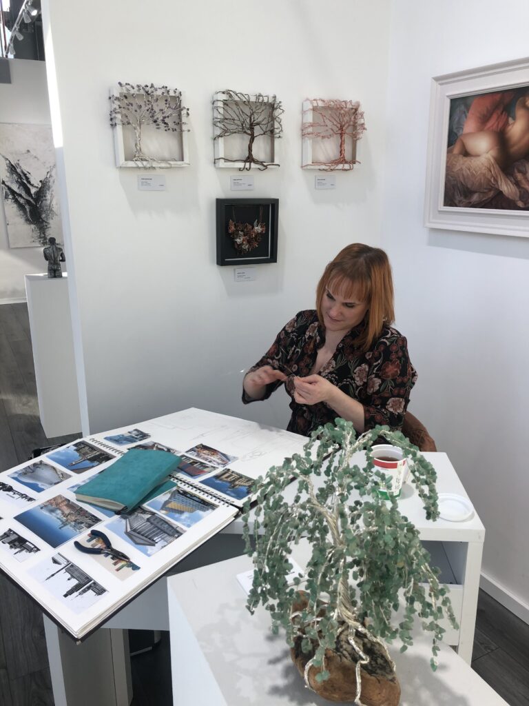 Rachel AKers at Work at a local gallery in Birmingham