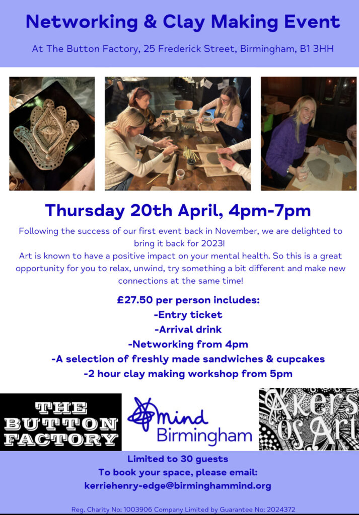 A unique clay workshop and networking event by Akers of Art 