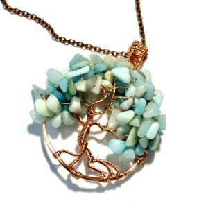 Copper and Amazonite Tree of Life Pendant