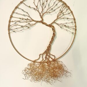 Gold and diamante Tree of Life in a 12 inch gold metal frame