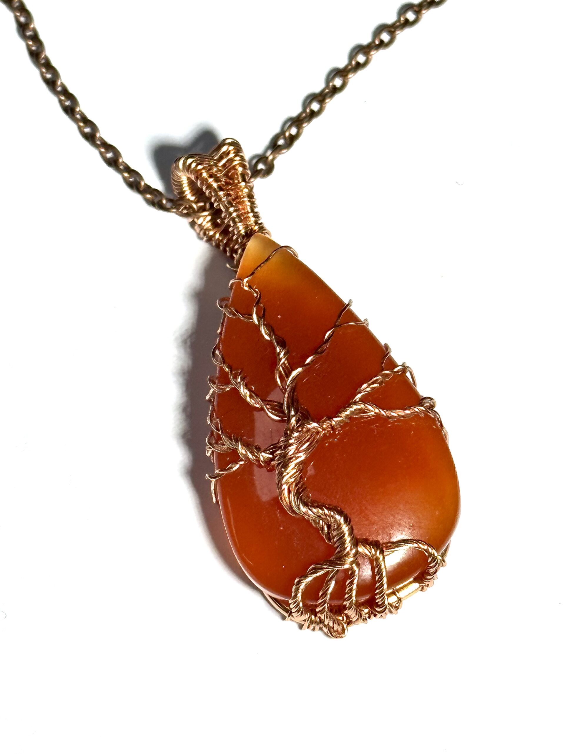 Copper and Carnelian Tree of Life Cabochon