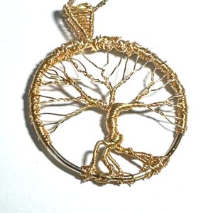 Gold Winter tree of life pendant
