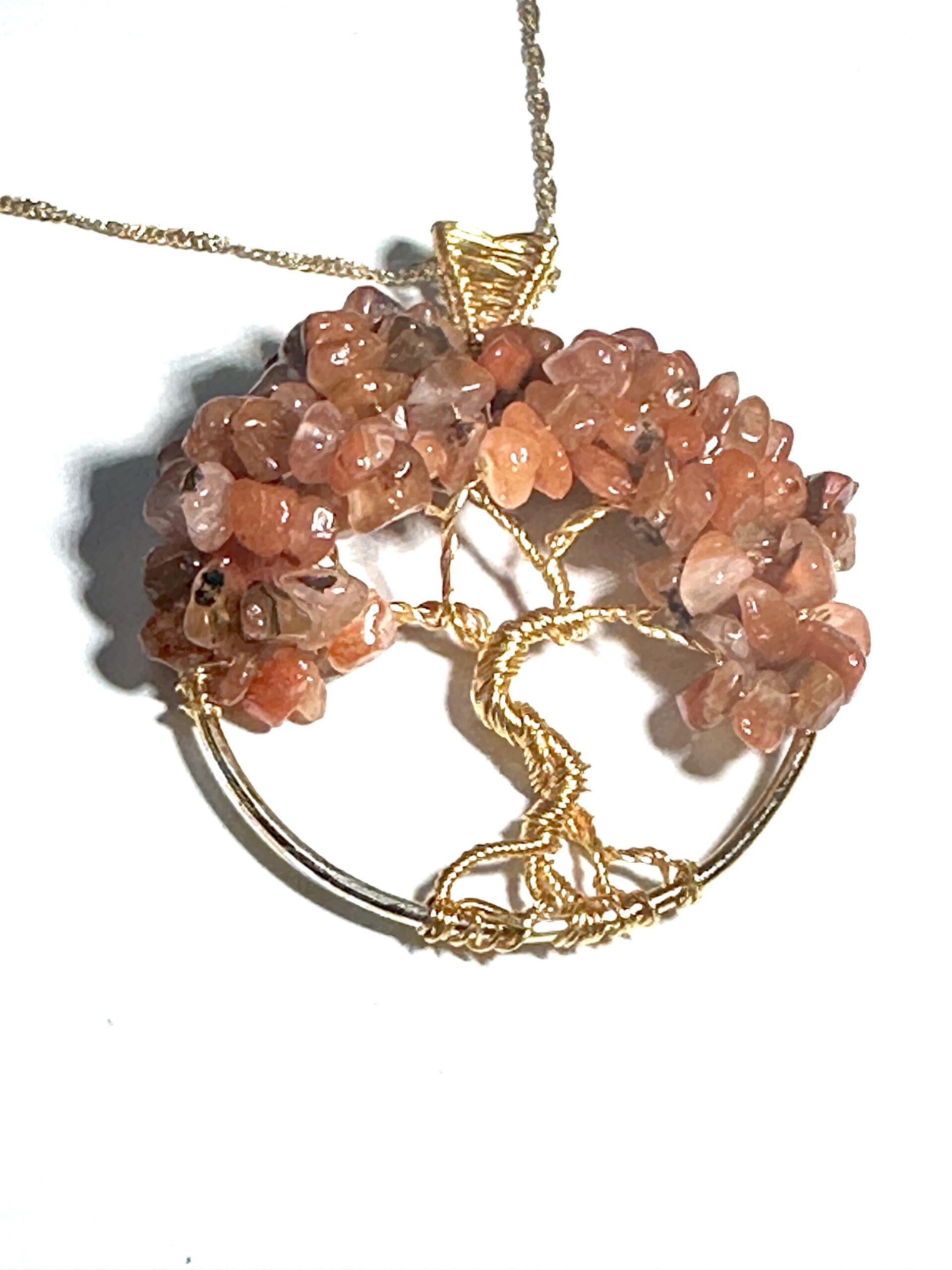 Gold and Carnelian Tree of Life Pendant