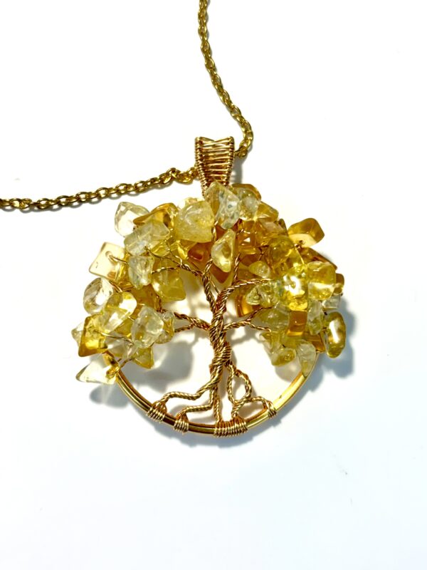 thumbnail image 2 of Handmade Tree Of Life Citrine Pendant – Copper Wire Wrap – Lab-Created Gemstone – Bohemian Jewelry 2 of 2