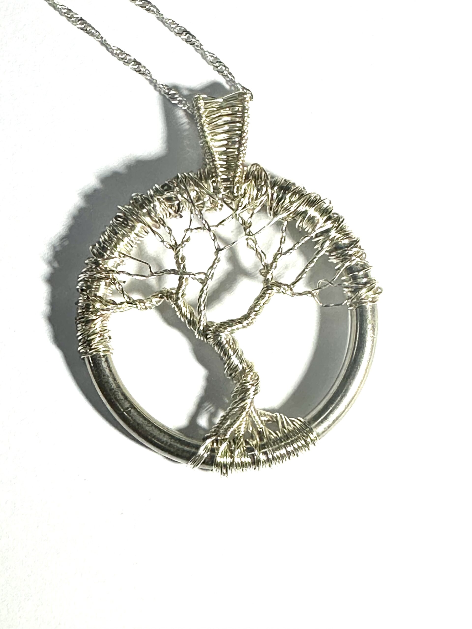 Silver Winter tree of life pendant